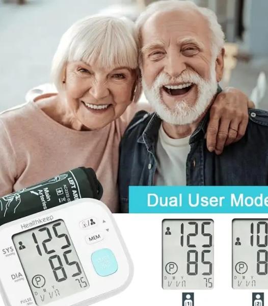 HEALTHKEEP Moniteur de pression artérielle intelligent pour le bras, Tensiomètre pour le bras à grand brassard, pour la surveillance de l’hypertension